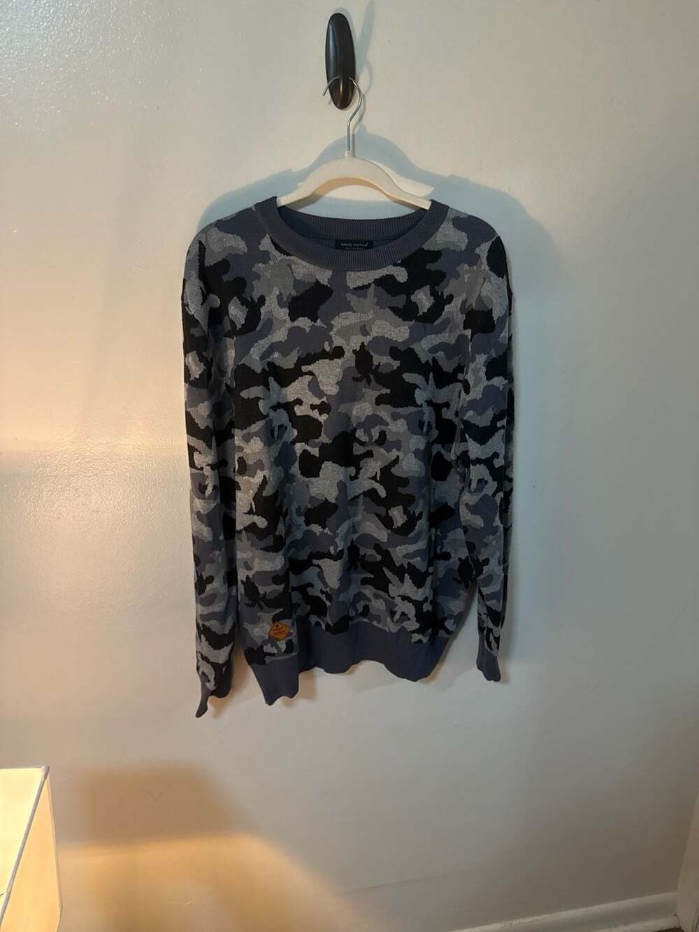 Simply Southern Gray Camouflage Crewneck Knit Sweater XXL